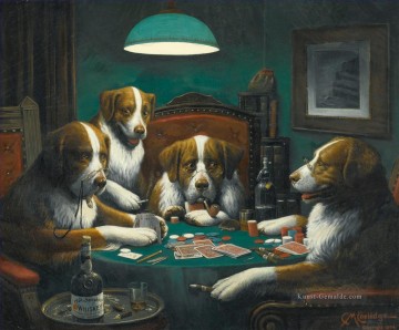 Hunde spielen Poker Spiel Cassius Marcellus Coolidge Ölgemälde